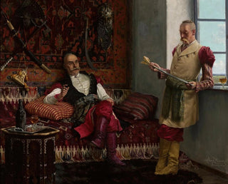 Henryk Weyssenhoff - Nobility scene  History of the kinzhal History of yatagan.webp