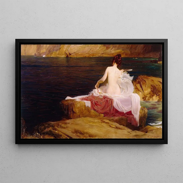 Wyspa Kalipso - Herbert James Draper — oprawiony obraz na ścianie