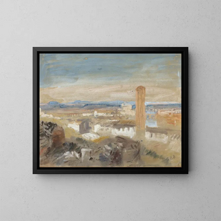 Un campanile parmi les ruines - Hercules Brabazon Brabazon — oprawiony obraz na ścianie