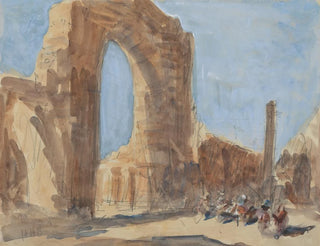 La mosquée Quwwat-ul-Islam i Żelazny Filar w Delhi w kompleksie Qûtb Minâr - Hercules Brabazon Brabazon — widok dzieła