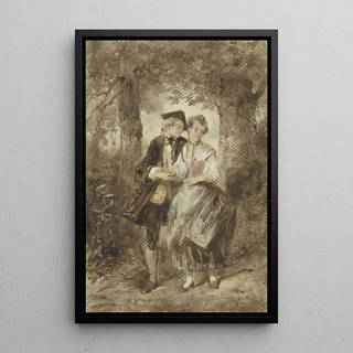 Herman Frederik Carel Ten Kate - Verliefd stel in het bos.webp