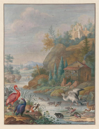 Herman Henstenburgh - Gevogelte bij een bergstroom.webp