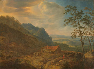 pejzaż górski z farmą - Herman Saftleven — widok dzieła
