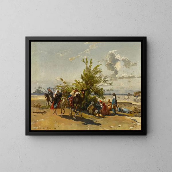 Campement - Hermann David Salomon Corrodi — oprawiony obraz na ścianie