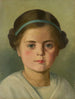 Portret dziewczynki z niebiesko-zieloną wstążką we włosach - Hermann Eder — widok dzieła