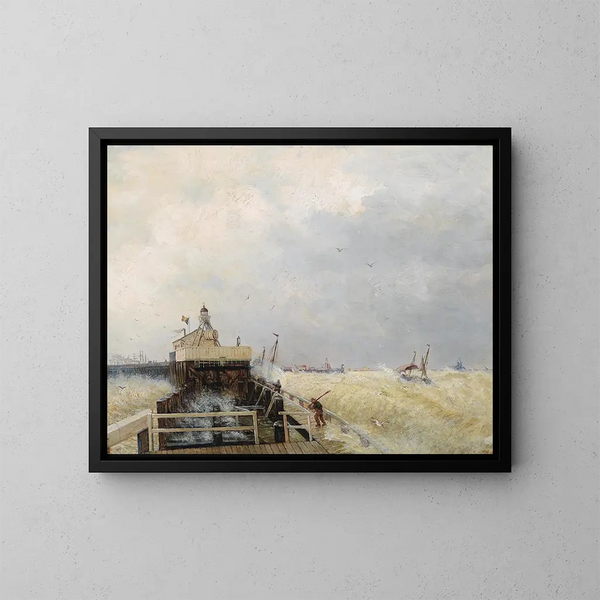 Port w Ostendzie - Hermann Ottomar Herzog — oprawiony obraz na ścianie