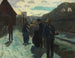 Stacja kolejowa Gare de l'Ouest w Stuttgarcie o zmierzchu - Hermann Pleuer — widok dzieła