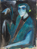Portret damy z lilią - Hermann Stenner — widok dzieła
