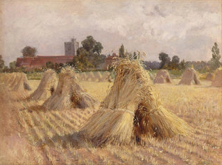 Ziarna kukurydzy w pobliżu kościoła Bray - Heywood Hardy — widok dzieła