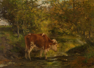 Krowa w rowie - Hippolyte Boulenger — widok dzieła