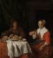 Mężczyzna i kobieta przy posiłku - Gabriel Metsu — widok dzieła