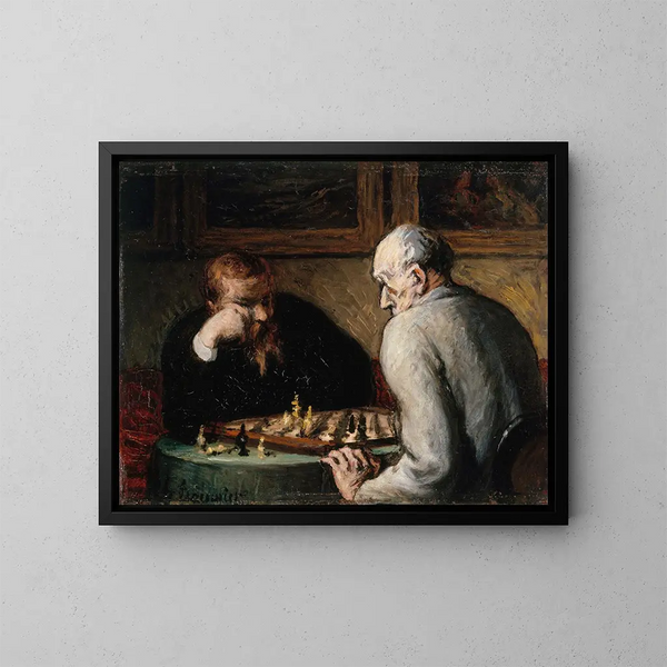 Graczy w szachy - Honoré Daumier — oprawiony obraz na ścianie