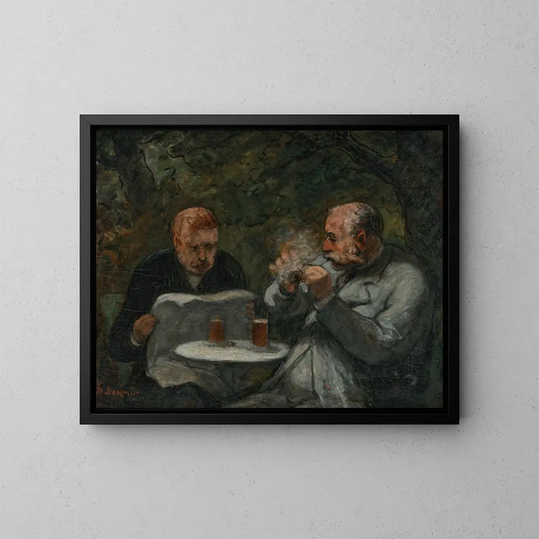 Les buveurs de bière - Honoré Daumier — oprawiony obraz na ścianie