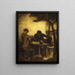 Les buveurs - Honoré Daumier — oprawiony obraz na ścianie