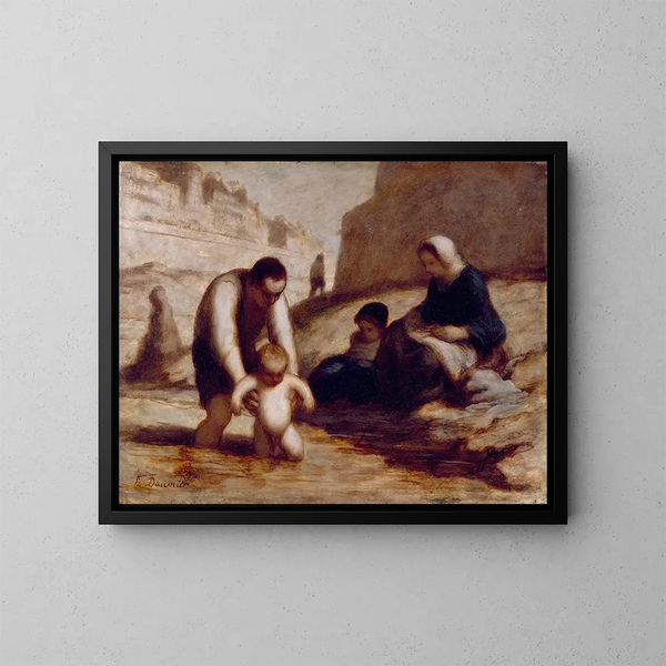 Le Premier Bain - Honoré Daumier — oprawiony obraz na ścianie