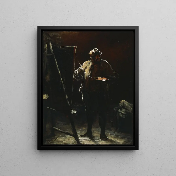 Le peintre à son chevalet - Honoré Daumier — oprawiony obraz na ścianie