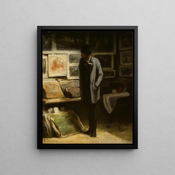 Kolekcjoner grafik - Honoré Daumier — oprawiony obraz na ścianie