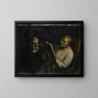 La Lecture - Honoré Daumier — oprawiony obraz na ścianie