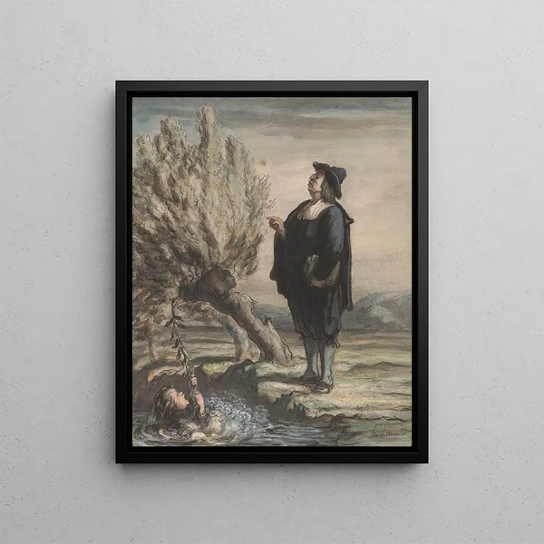 Le maître d'école et l'enfant qui se noie - Honoré Daumier — oprawiony obraz na ścianie