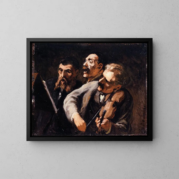 Trio amatorów - Honoré Daumier — oprawiony obraz na ścianie
