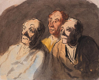 Trzech widzów - Honoré Daumier — widok dzieła