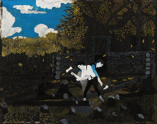Horace Pippin - Abraham Lincoln and His Father Building Their Cabin on Pigeon Creek.webp