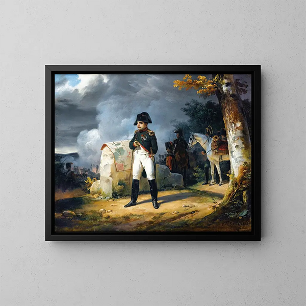 Napoléon w Charleroi, czerwiec 1815 - Horace Vernet — oprawiony obraz na ścianie