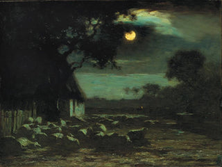 Księżyc nad parkiem z owcami - Horatio Walker — widok dzieła