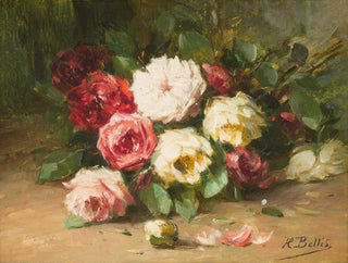 Martwa natura z różami - Hubert Bellis — widok dzieła