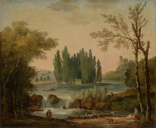 Hubert Robert - A view of the park at Ermenonville with the tomb of JeanJacques Rousseau and the Temple de la Philosophie.webp