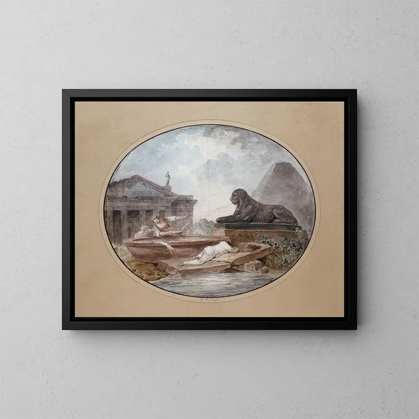 Caprice architektoniczny - Hubert Robert — oprawiony obraz na ścianie