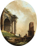 pasterzy i ich bydła przed arkadą i ruiną obelisku - Hubert Robert — widok dzieła