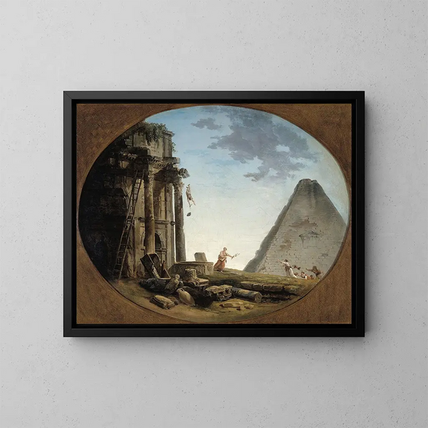L'Accident - Hubert Robert — oprawiony obraz na ścianie