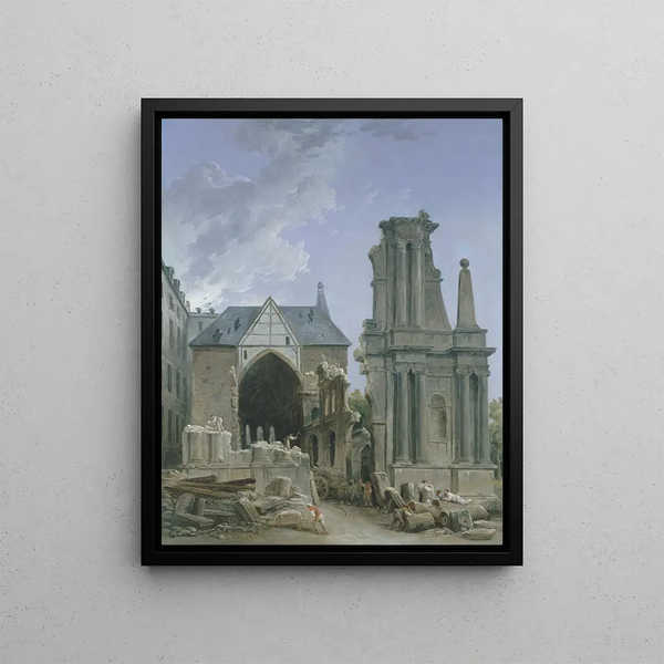 L'Église des Feuillants en démolition - Hubert Robert — oprawiony obraz na ścianie