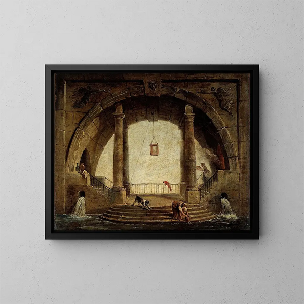 La Fontaine - Hubert Robert — oprawiony obraz na ścianie