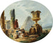 pejzaż z żołnierzami i piramidą - Hubert Robert — widok dzieła