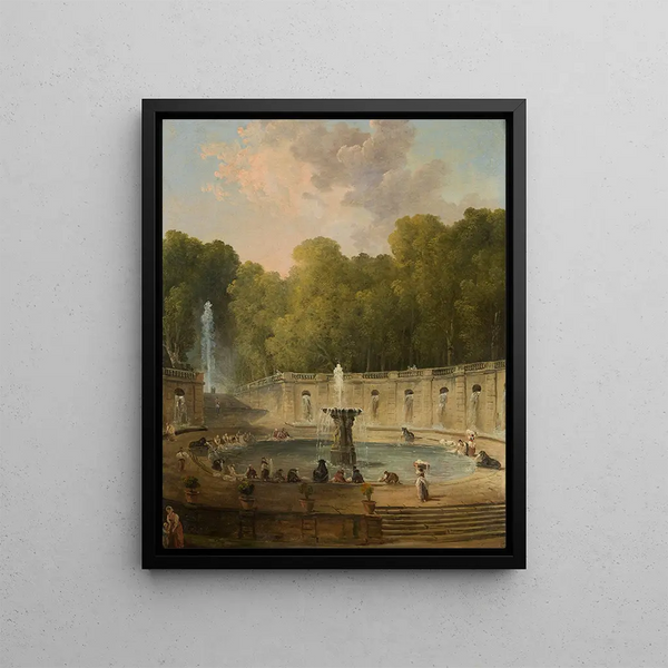 Lavandières dans un parc - Hubert Robert — oprawiony obraz na ścianie