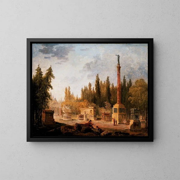 Le Jardin du musée des monuments français ancien couvent des Petits-Augustins - Hubert Robert — oprawiony obraz na ścianie