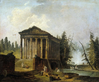 Le temple antique - Hubert Robert — widok dzieła