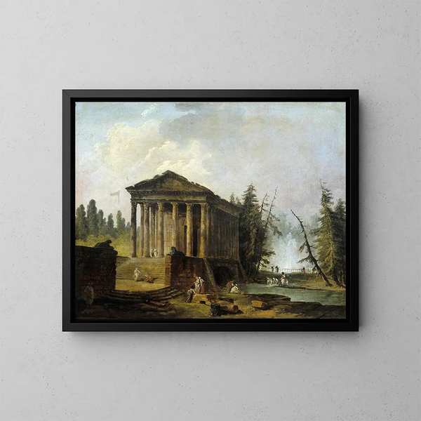 Le temple antique - Hubert Robert — oprawiony obraz na ścianie