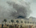 L'incendie de l'Opéra vu des jardins du Palais-Royal le 8 juin 1781 - Hubert Robert — widok dzieła