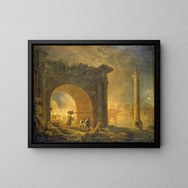 Ruiny rzymskie - Hubert Robert — oprawiony obraz na ścianie