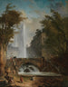 Schody i fontanna w parku willi rzymskiej - Hubert Robert — widok dzieła