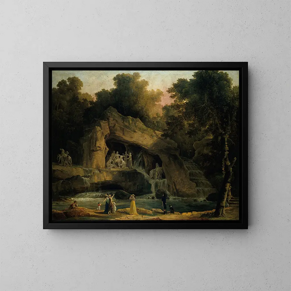 Les bains d'Apollon à Versailles - Hubert Robert — oprawiony obraz na ścianie
