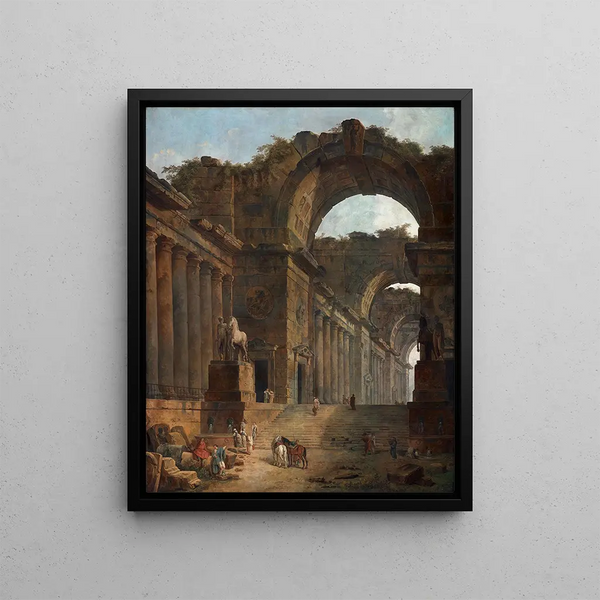 Fontanny - Hubert Robert — oprawiony obraz na ścianie
