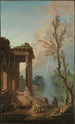 Le Portique d'un manoir de campagne - Hubert Robert — widok dzieła