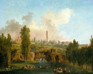 Widok na park w Mrville - Hubert Robert — widok dzieła