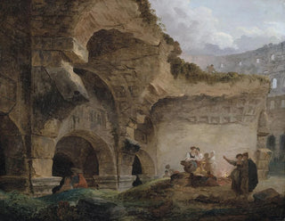 Laveuses dans les ruiny Koloseum - Hubert Robert — widok dzieła