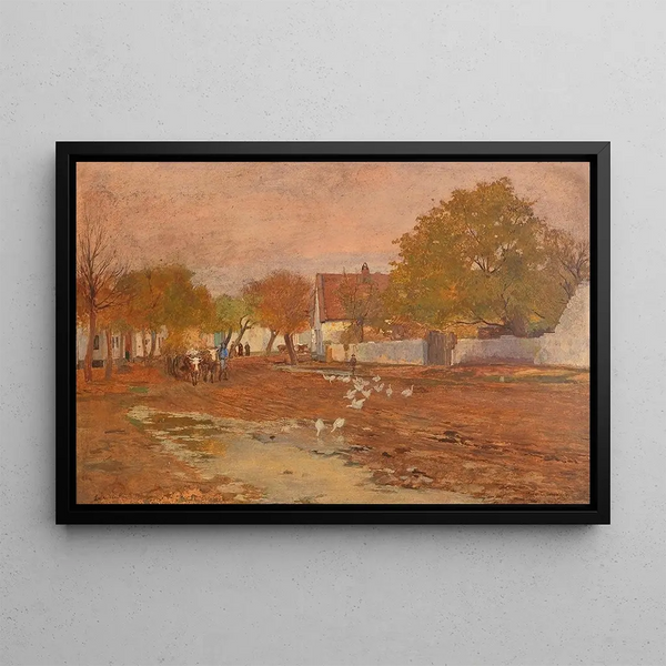 Rue de village - Hugo Charlemont — oprawiony obraz na ścianie