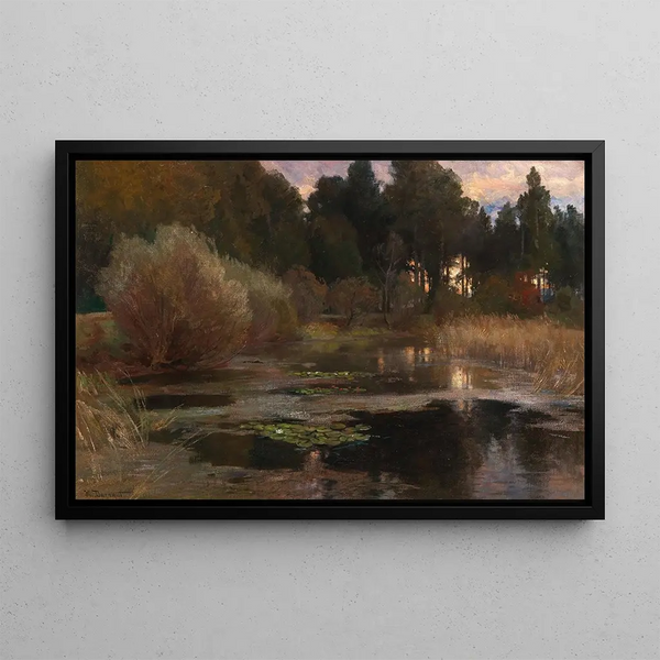 Hugo Darnaut - A Water Lily Pond at Dusk.webp